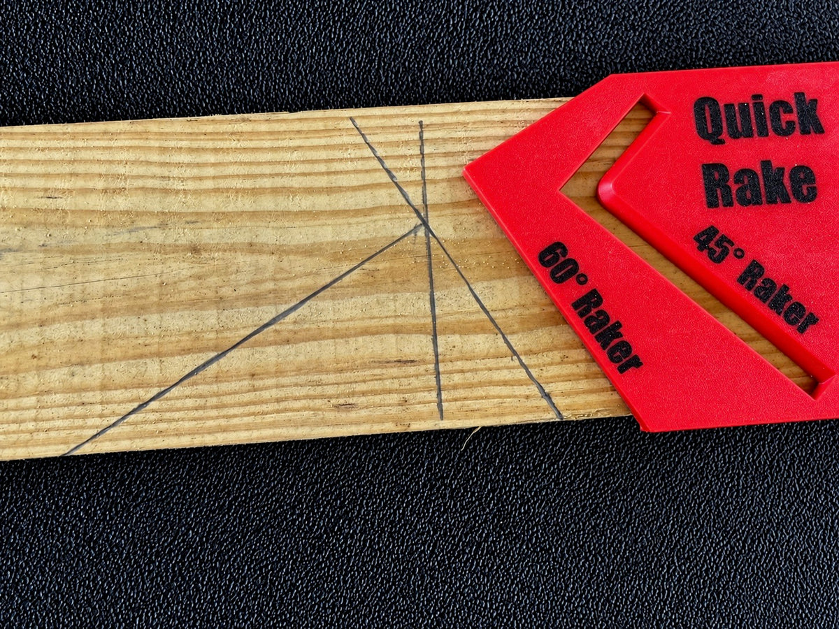 Raker cut lines marked with The Quick Rake